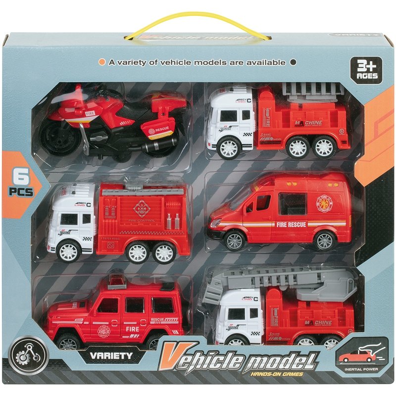 6 VEHI POMPIERS 12CM FR