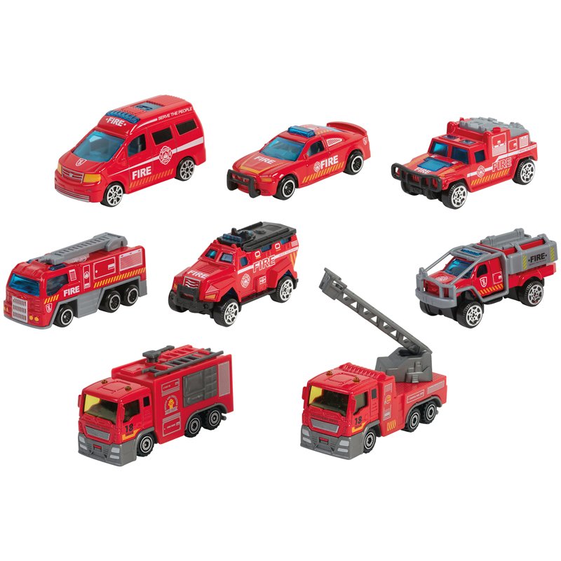 SET 8 VEHI METAL POMPIER