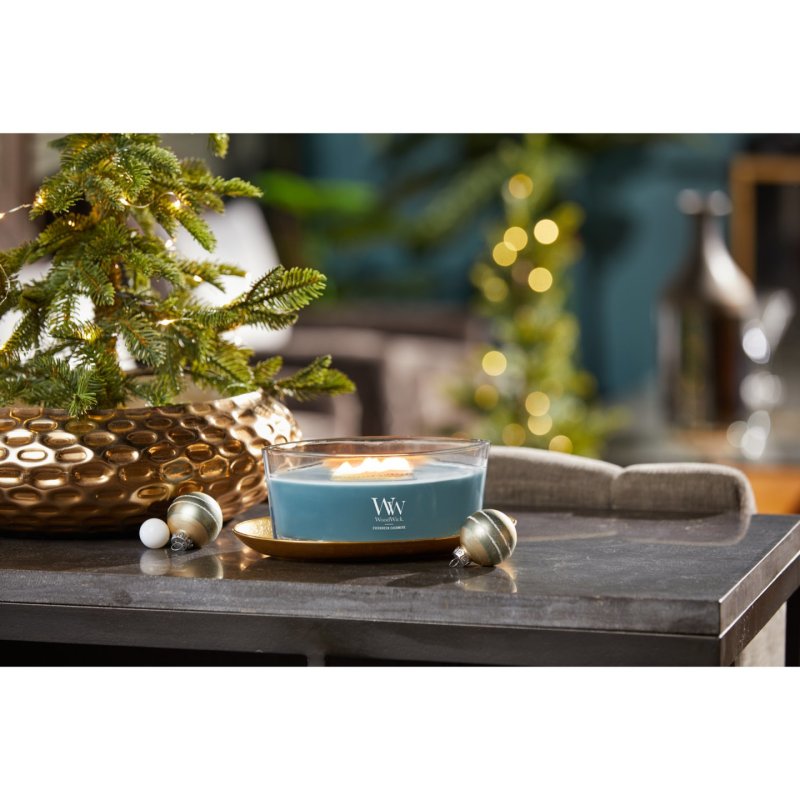 WoodWick Evergreen Cashmere bougie en cire Ellipse Vert 1 pièce(s)