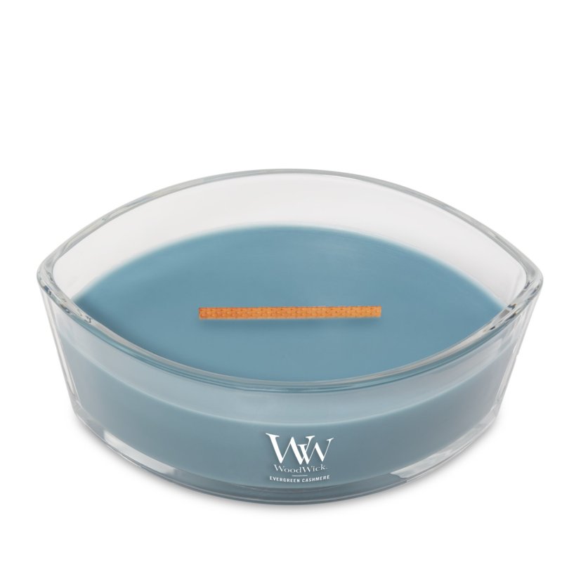 WoodWick Evergreen Cashmere wax candle Ellipse Green 1 pc(s)