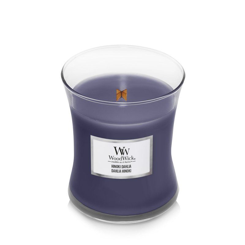WoodWick Hinoki Dahlia wax candle Cylinder Violet