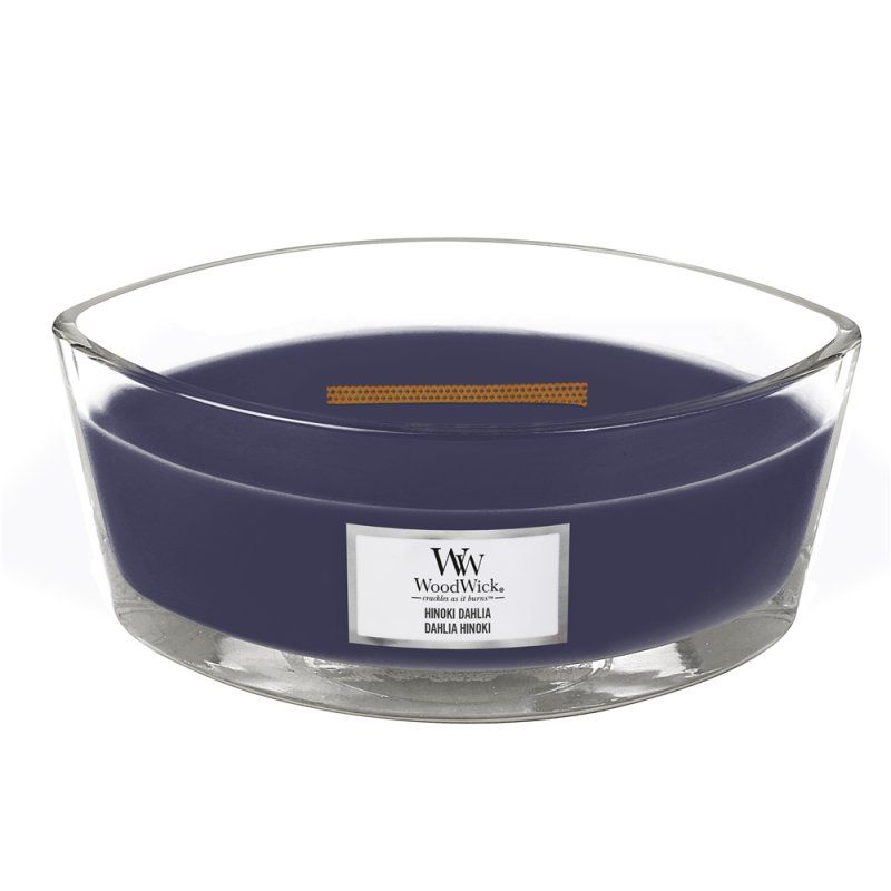 WoodWick Hinoki Dahlia wax candle Ellipse Violet 1 pc(s)