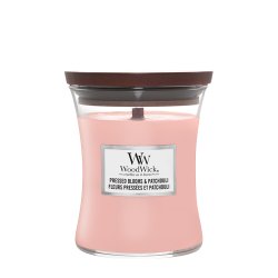 WoodWick Pressed Blooms & Patchouli Medium Jar bougie en cire Rond Rose 1 pièce(s)