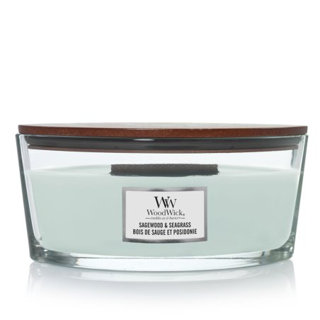 WoodWick Sagewood & Seagrass Ellipse wax candle Turquoise 1 pc(s)