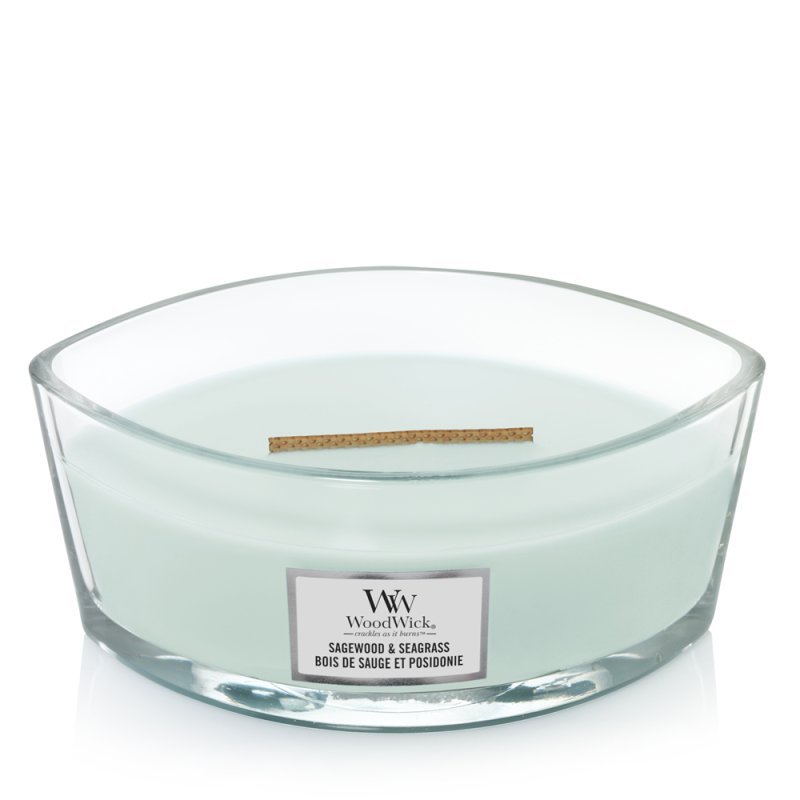 WoodWick Sagewood & Seagrass Ellipse wax candle Turquoise 1 pc(s)
