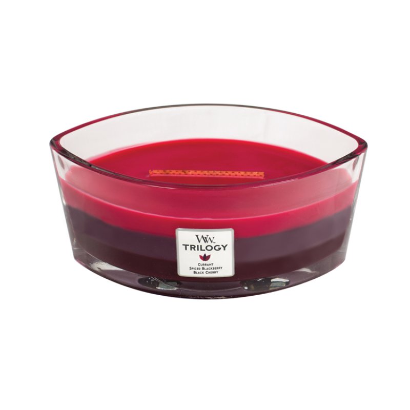 WoodWick Sun Ripened Berries bougie en cire Ellipse Rouge groseille, Mûre, Épice Rouge 1 pièce(s)