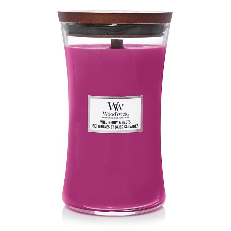 WoodWick Wild Berry & Beets Large Jar bougie en cire Rond Rose 1 pièce(s)
