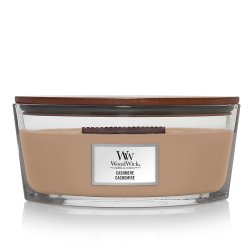 WoodWick Cashmere wax candle Ellipse Blackberry, Cedarwood, Fruity, Ginger, Orris, Pear, Pink pepper, Quince,