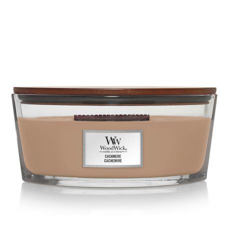 WoodWick Cashmere wax candle Ellipse Blackberry, Cedarwood, Fruity, Ginger, Orris, Pear, Pink pepper, Quince,