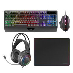 Mars Gaming MCP124PRO keyboard Mouse included USB AZERTY French Black