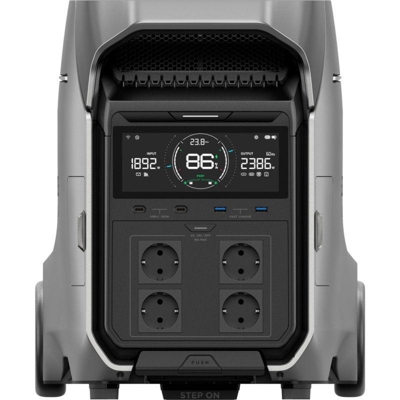 DELTA Pro 3 EU, tragbare Powerstation (silber/schwarz, 4.096 Wh, X-boost 6.000W, LFP-Akku)