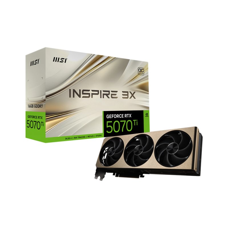 MSI GEFORCE RTX 5070 TI 16G INSPIRE 3X OC graphics card NVIDIA 16 GB GDDR7