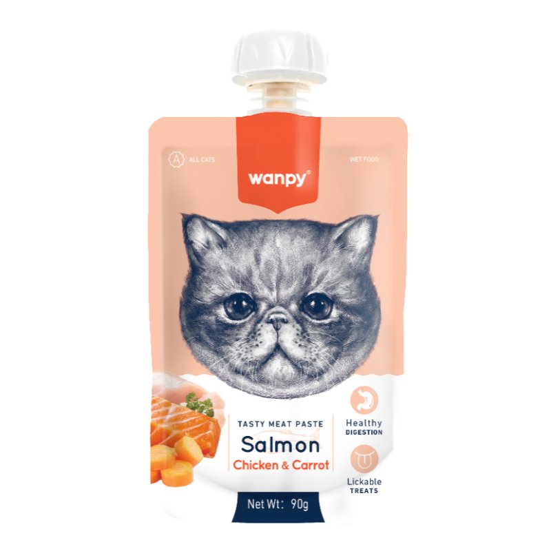 wanpy - Wanpy Cat Tasty Meat Paste - Salmon with Chicken & Carrot 90g - 90g