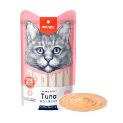 wanpy - Wanpy Cat 25 Pack Creamy Lickable Treat - Tuna & Shrimp 350g (25x14g) - 350g (25x14g)