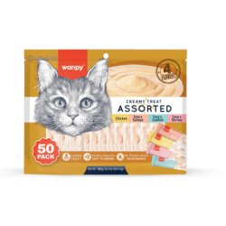 wanpy - Wanpy Cat 50 Pack Creamy Lickable Treat Assorted 700g (50x14g) - 700g (50x14g)