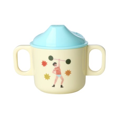 Rice - Melamine 2 Handle Baby Cup with Fun Fair Print - Mint - 250 ml