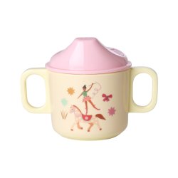 Rice - Melamine 2 Handle Baby Cup with Fun Fair Print - Pink - 250 ml