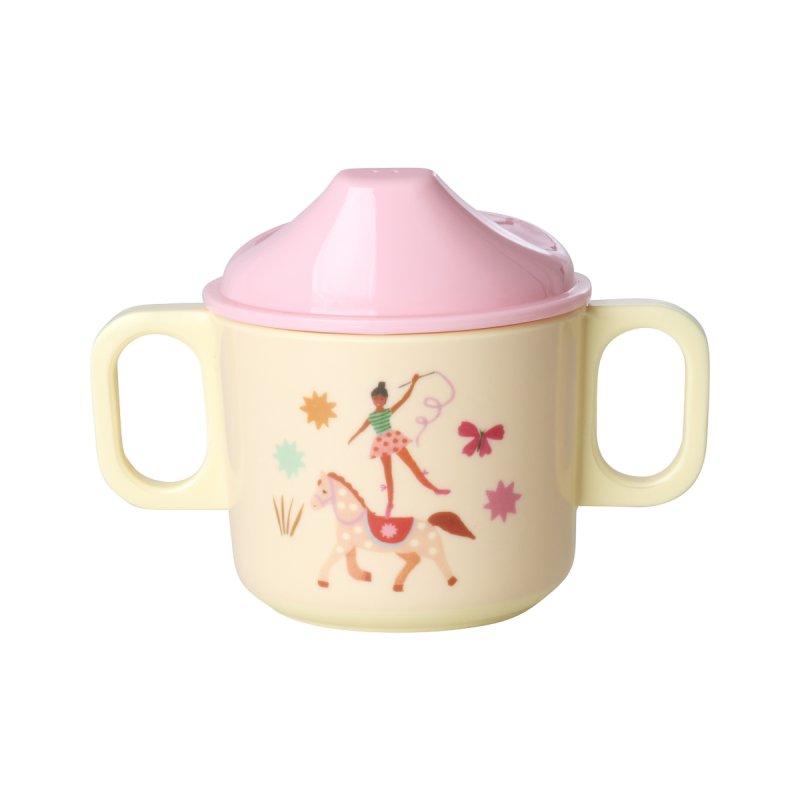 Rice - Melamine 2 Handle Baby Cup with Fun Fair Print - Pink - 250 ml