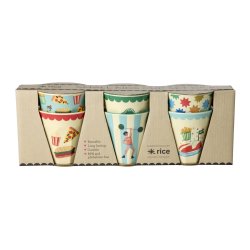 Rice - Melamine Cups with Fun Fair Prints - Mint - Small