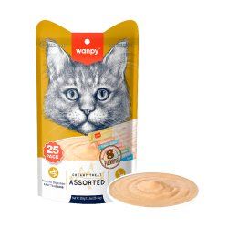 STOCKJBE1 - Wanpy - Cat 25 Pack Creamy Lickable Treat - Mixed Flavor 350g (25x14g)