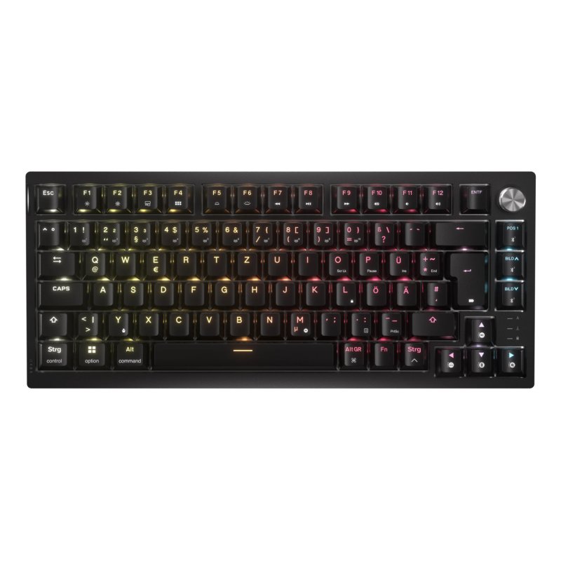 Corsair K65 Plus Wireless TKL Gaming Tastatur, TKL (75%), Corsair MLX Fusion – schwarz, ISO (DE)