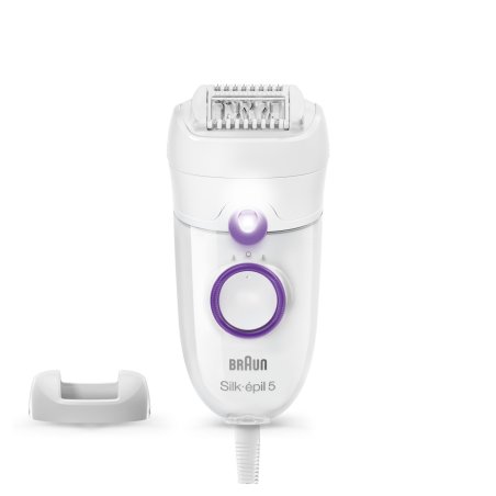 Braun Silk-épil 5 Women's Epilator with Speed Settings and Comfortable Hair Removal - White and Purple