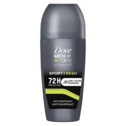 Dove Men Care Deodorant Roll On Advanced Care Sport Fresh Antiperspirant for Men Alcohol-Free with 1/4 Moisturizing