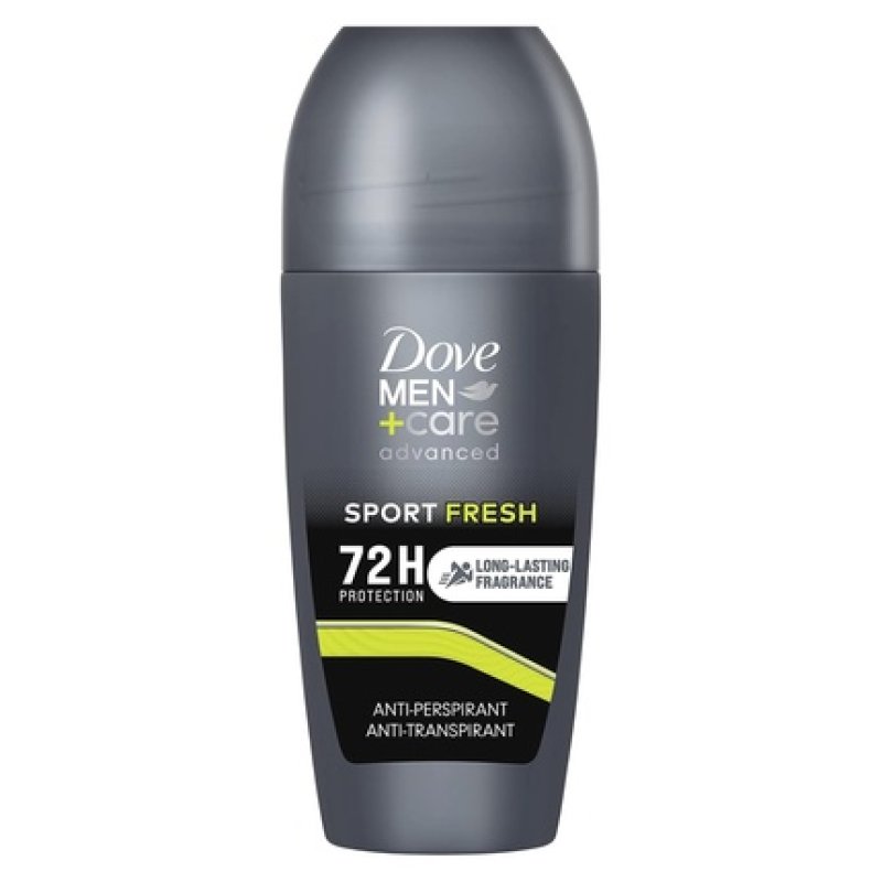 Dove Men Care Deodorant Roll On Advanced Care Sport Fresh Antiperspirant for Men Alcohol-Free with 1/4 Moisturizing