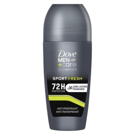 Dove Men Care Deodorant Roll On Advanced Care Sport Fresh Antiperspirant for Men Alcohol-Free with 1/4 Moisturizing
