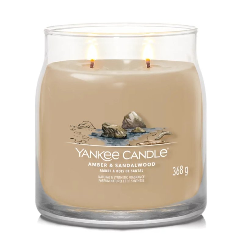Aromatic Candle Signature Glass Medium Amber & Sandalwood 368g
