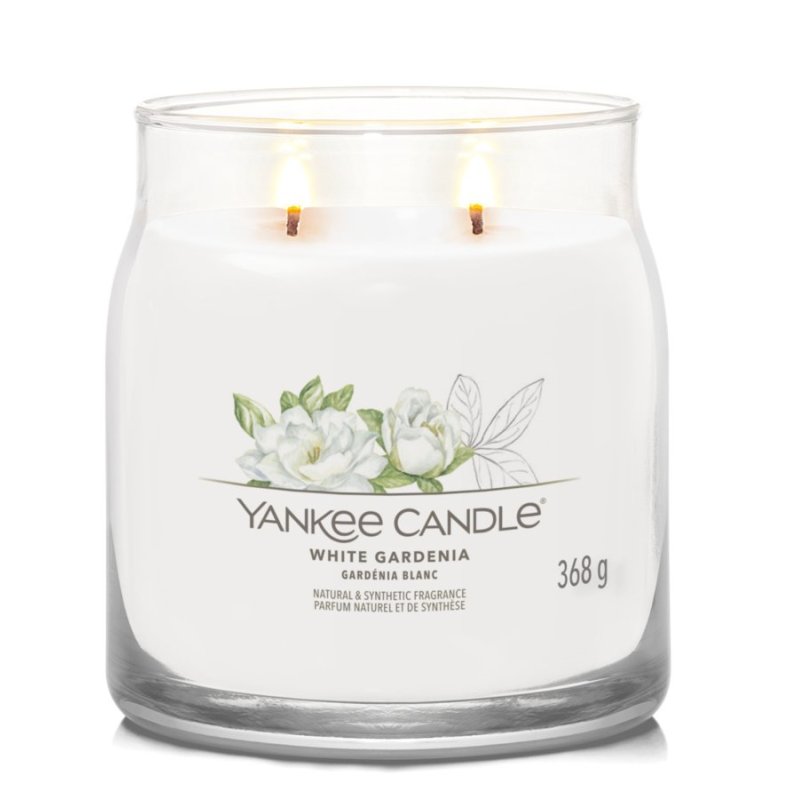 Yankee Candle Signature Scented Candle | White Gardenia Medium Jar Candle With