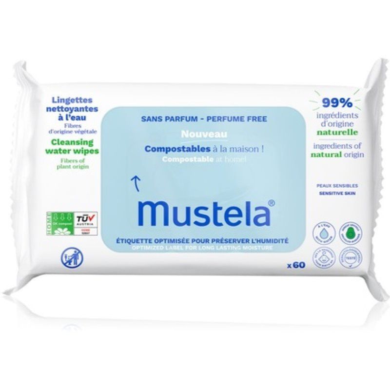BIODEGRADABLE &amp HOME COMPOSTABLE WIPES WITHOUT FRAGRANCE WIPES 60 ks