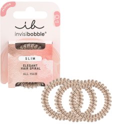 Invisibobble Slim Hair Tie Bronze Me Pretty 3 Thin Hair Ties Bronze for Girls & Women - Pack of 3