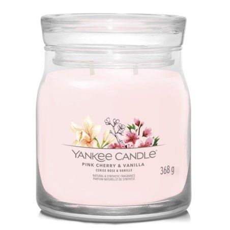 Yankee Candle Pink Cherry & Vanilla bougie en cire Cylindre Amande, Cerise (fruit), Vanille Rose 1 pièce(s)