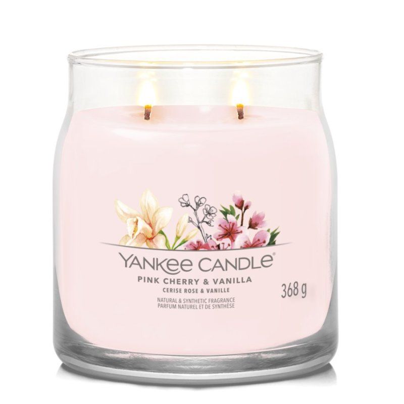 Yankee Candle Pink Cherry & Vanilla bougie en cire Cylindre Amande, Cerise (fruit), Vanille Rose 1 pièce(s)
