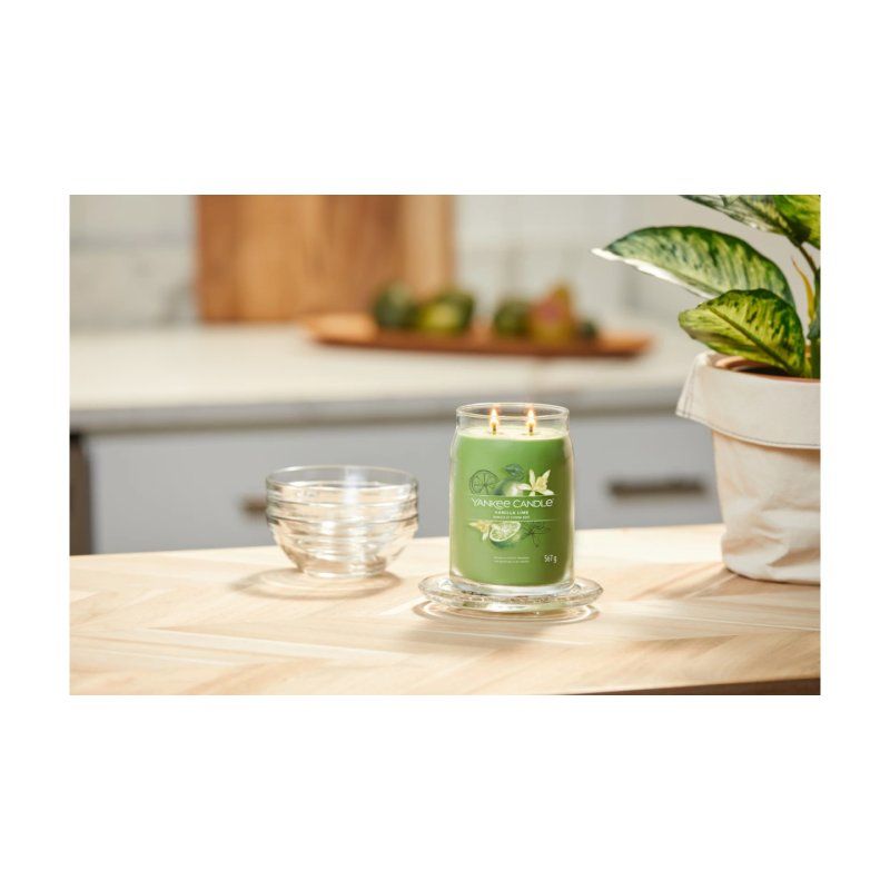 Yankee Candle Signature bougie en cire Cylindre Citron vert, Vanille Vert 1 pièce(s)
