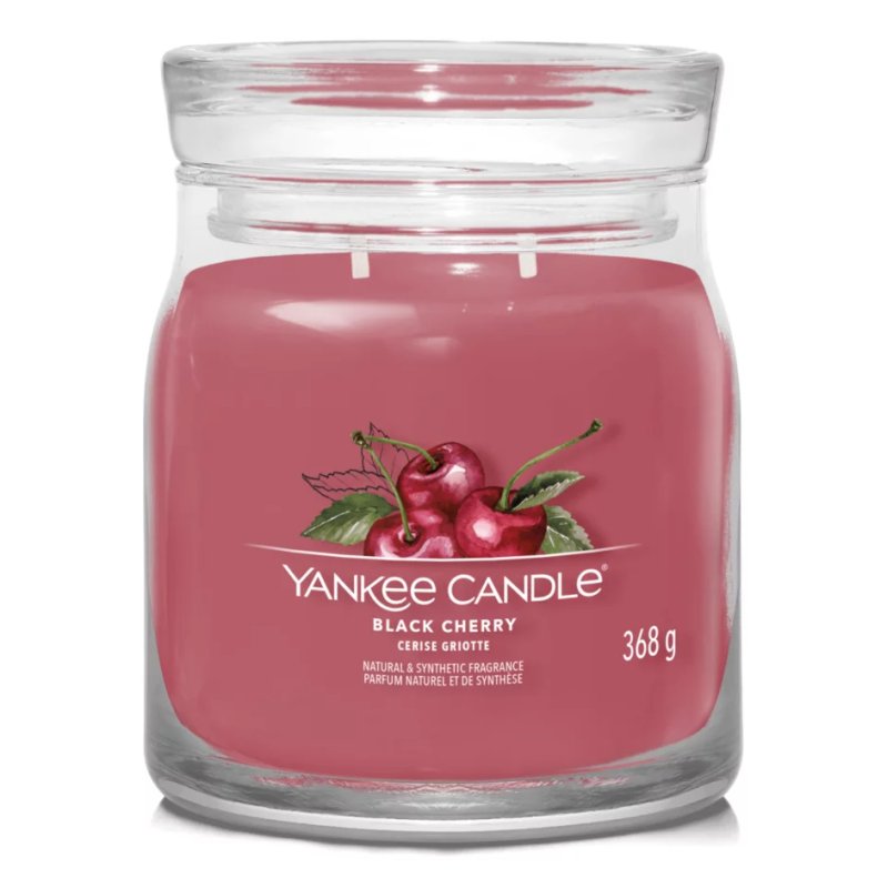 Yankee Candle Signature Scented Candle | Black Cherry Medium Jar Candle With