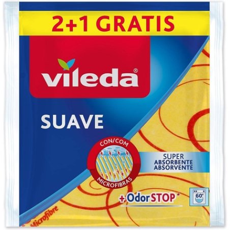 Vileda - Soft All-Purpose Cloth With 30% Microfiber - 2 Pack 1 Free - [Pack 4