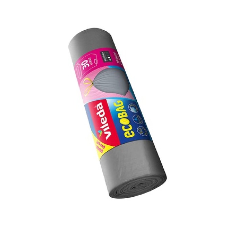 Vileda 120215 Self-Closing Trash Bags 30 Liters - Pack of 15