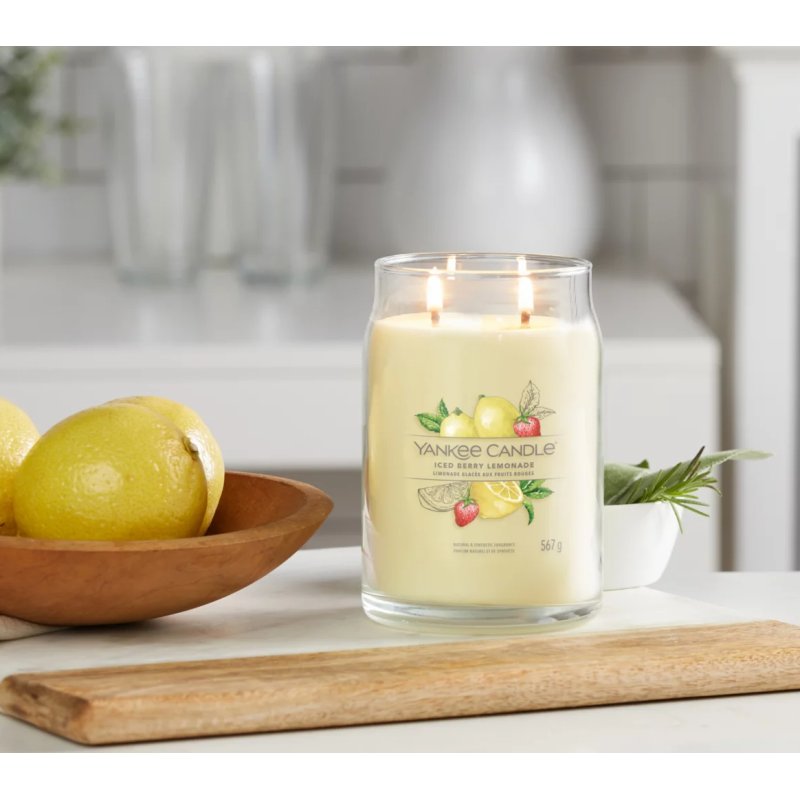 Yankee Candle Iced Berry Lemonade bougie en cire Cylindre Pamplemousse, Citron, Pomelo Jaune 1 pièce(s)