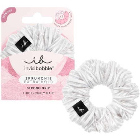 Invisibobble Extra Care White Scrunchie Pure White Hair Bobbles Strong Hold for Girls and Women Velvet White Designed