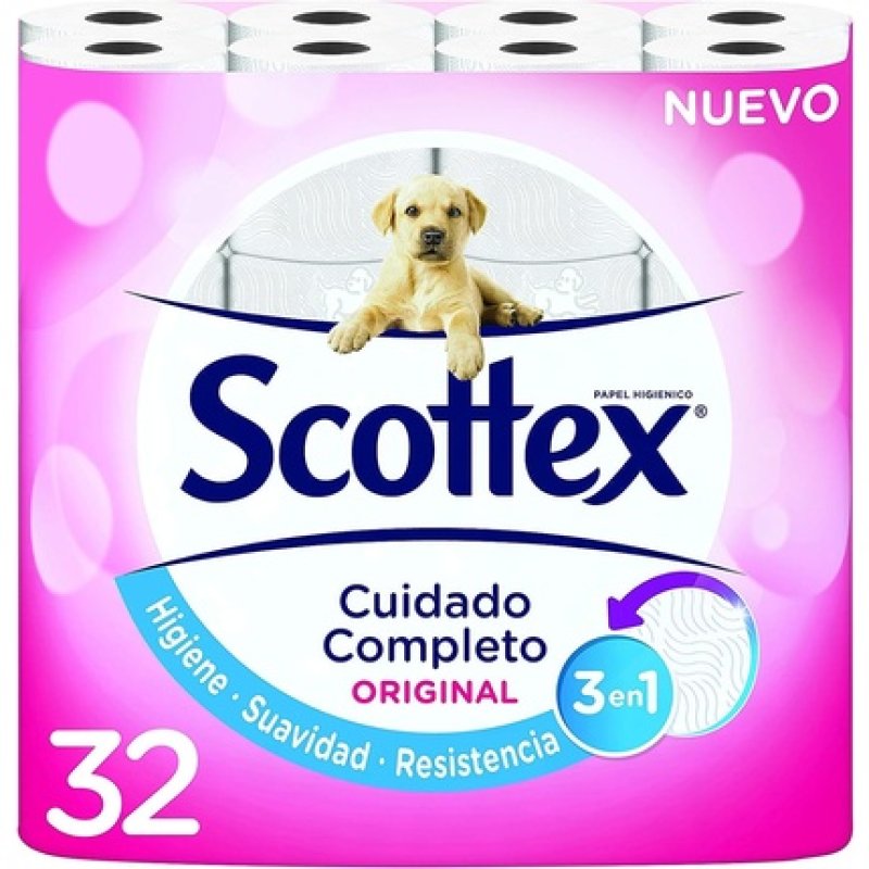 Scottex Original Toilet Paper 32 Rolls White
