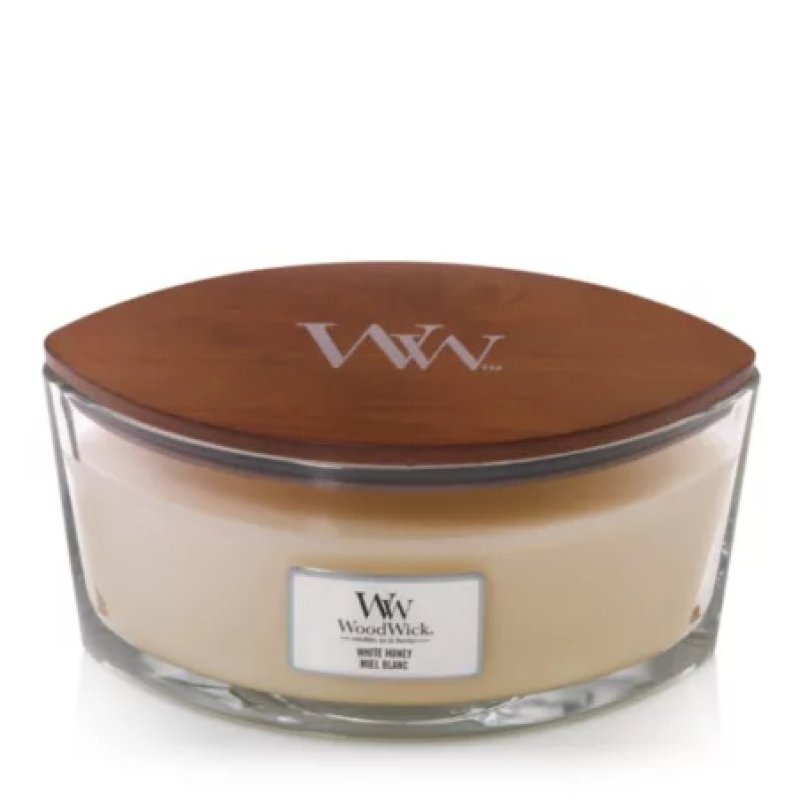 WoodWick White Honey wax candle Ellipse Orange, Toffee, Vanilla 1 pc(s)