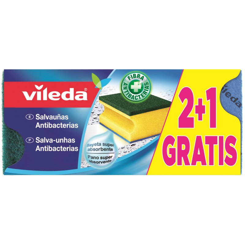 Vileda 8410435030015 sponge Rectangular Fabric Green, Yellow