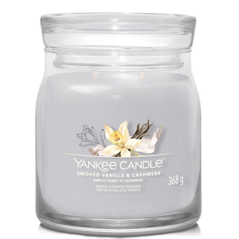Yankee Candle Smoked Vanilla & Cashmere wax candle Cylinder Amber, Cashmere wood Grey 1 pc(s)