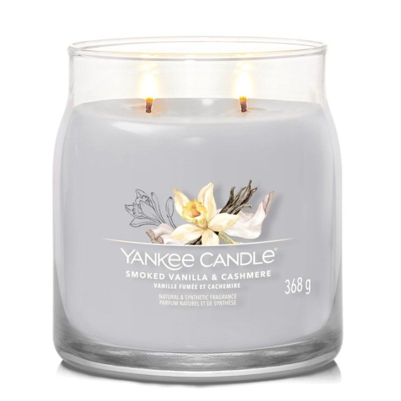 Yankee Candle Smoked Vanilla & Cashmere wax candle Cylinder Amber, Cashmere wood Grey 1 pc(s)