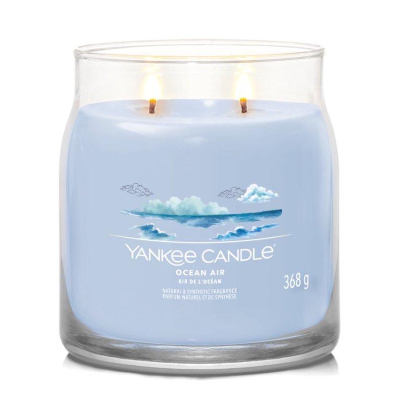 Yankee Candle Signature Scented Candle | Ocean Air Medium Jar Candle With Double
