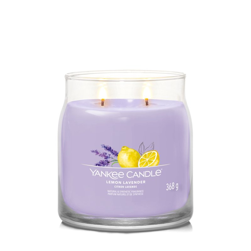 Yankee Candle Signature Scented Candle | Lemon Lavender Medium Jar Candle With
