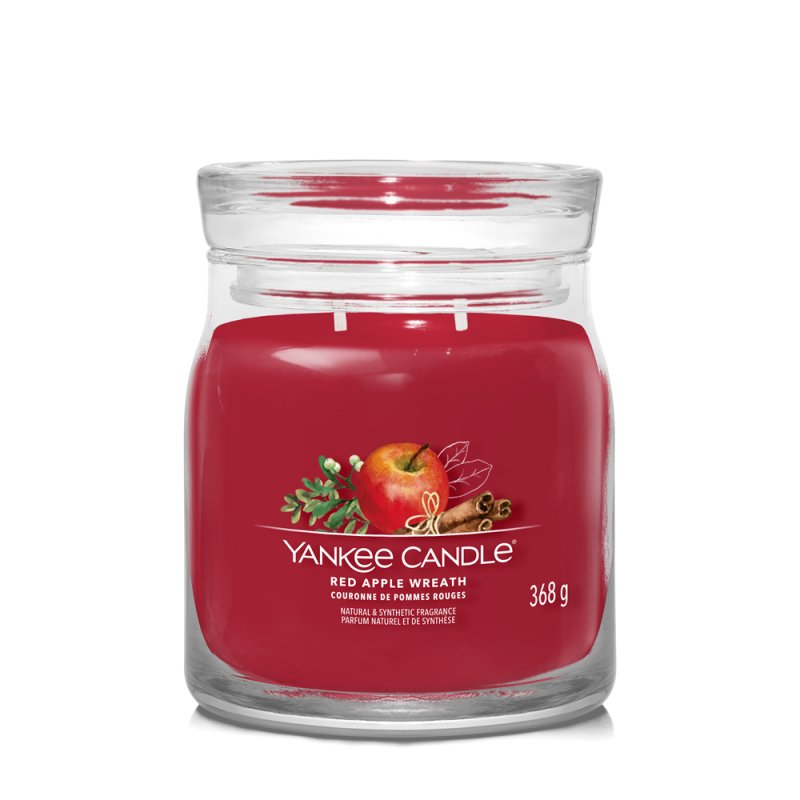 Yankee Candle Red Apple Wreath bougie en cire Cylindre Rouge 1 pièce(s)