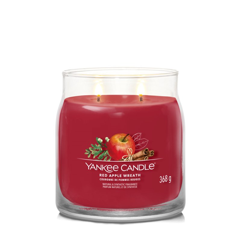 Yankee Candle Red Apple Wreath bougie en cire Cylindre Rouge 1 pièce(s)